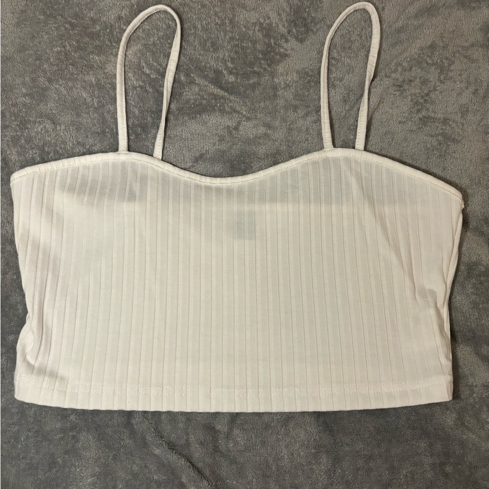 White cropped tank top